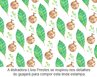 A ilustradora Lívia Prestes se inspirou nos detalhes do Guajará para compor esta linda estampa