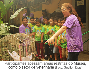 Participantes acessam áreas restritas do Museu como o setor de veterinária