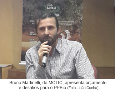 Bruno Martinelli, do MCTIC, apresenta orçamento e desafios para o PPBio